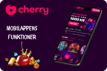 Mobilfunktioner hos Cherry Casino i telefonen