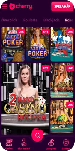 Pelaa pokeria netissä CherryCasinolla